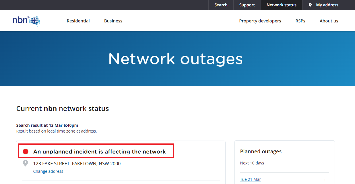 How to check for nbn Outages iiHelp